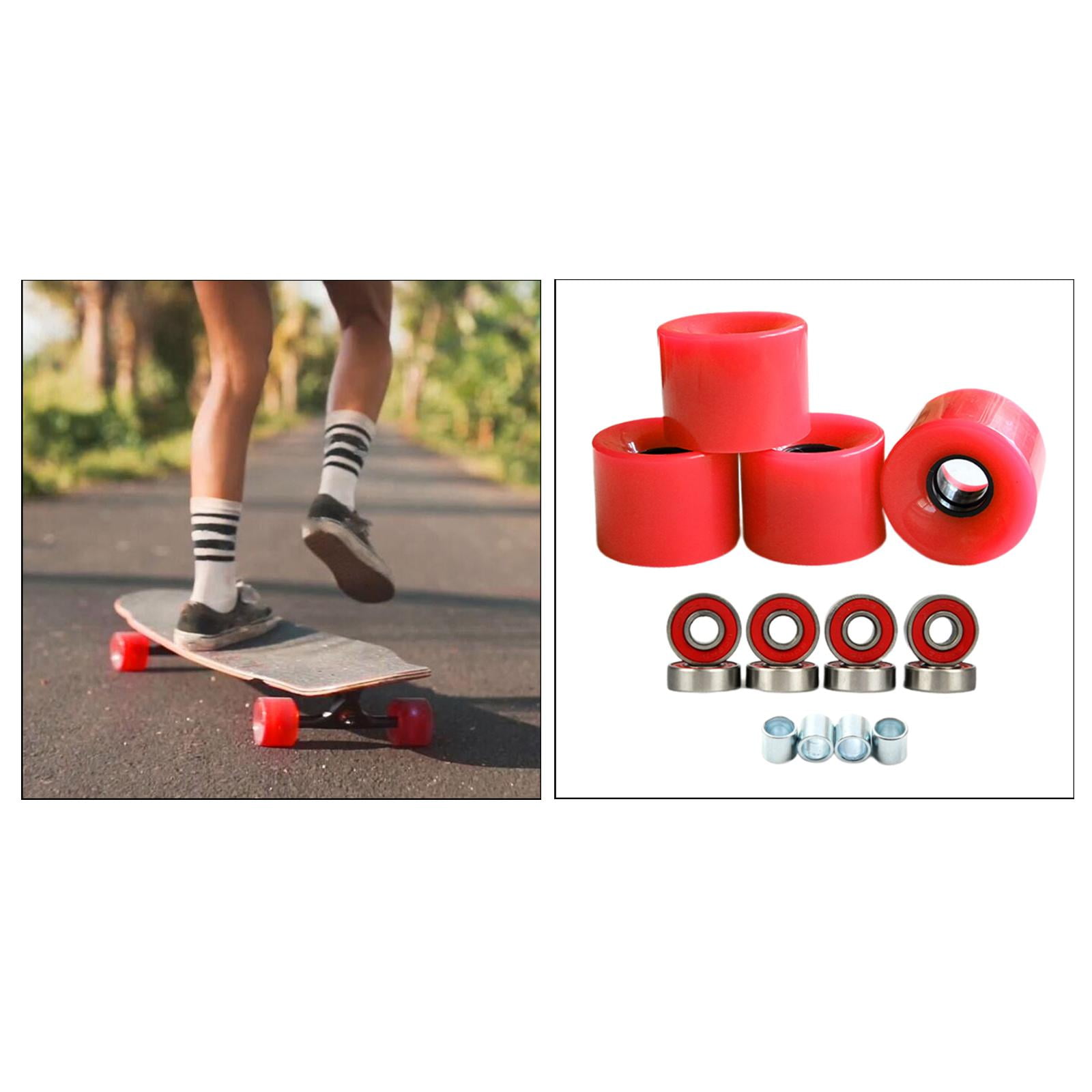 Road Skateboard Wheels 4Pcs Replacement Sports Outdoor Skating Deck Street 