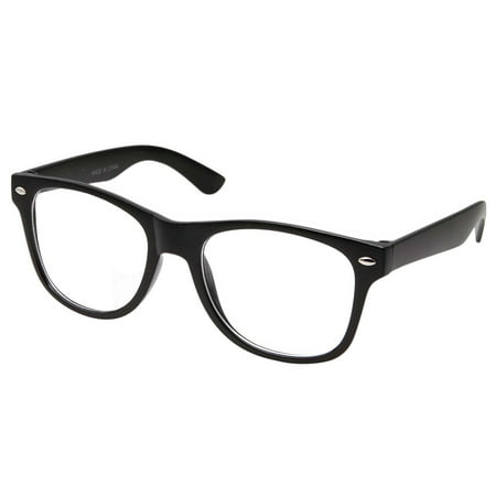 Retro NERD Geek Oversized BLACK Framed Clear Lens Eye Glasses for Men Women, plastic frame By grinderPUNCH