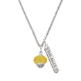 thumbnail image 1 of Delight Jewelry Yellow Faceted Glass Spinner Silvertone Balance Bar Charm Necklace, 23", 1 of 4