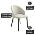thumbnail image 5 of LeisureMod Dining Chair Upholstered in Boucle with Curve-Back Design and Wood Leg for Modern Home and Kitchen Set of 2 Paradiso Collection in White, 5 of 11