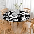 thumbnail image 3 of Pioneer Flower Floral Print Pattern Round Fitted Tablecloth with Elastic Edge,Dining Table Cover Waterproof,Outdoor Round Tablecloth for Camping,Dining,Indoor and Outdoor, 3 of 7