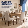 thumbnail image 6 of Beige Mid Century Dining Chairs Set of 4, Modern Kitchen & Dining Room Chairs Set of 4, Fabric Upholstered Kitchen Chairs for Dining Table, Sillas de Comedor, Wood Legs (Beige, 4 Pcs), 6 of 10