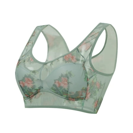Ice Silk Lace Comfort Womens Wireless Bra ElleBloom Bra For Womens Bras Comfortable Wide Band Seniors Sagging Wire Bra Women S Sports Bras Women Sports Bra Pack Super Push up Bra