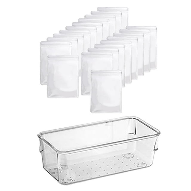 Bolsa de almacenamiento de joyas, transparente, antideslustre, antioxidante, a prueba de polvo, para escritorio 20x Bolsas S+Caja Larga