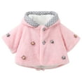 thumbnail image 3 of GYRATEDREAM Newborn Infant Baby Winter Warm Fleece Coat Boys Girls Cute Rabbit Ears Windproof Hooded Jacket Toddler Button Thicken Shawl Outwear Clothes for 0-18 Months, 3 of 8
