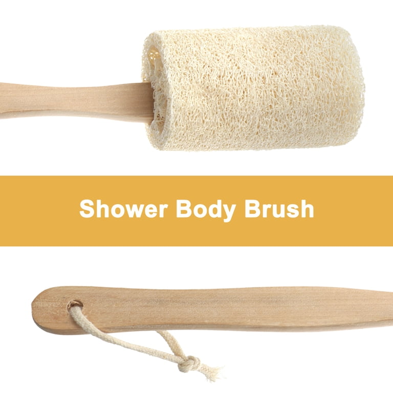 TSV Long Handle Exfoliating Loofah Brush, Natural Luffa photo 7