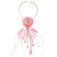 thumbnail image 3 of Declaración atrapasueños India tribu étnica borlas colgante collar para mujer joyería de fiesta Rosado Zulema Collar Bohemian Dreamcatcher, 3 of 7