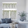 thumbnail image 6 of 3 Piece Kitchen Curtains and Valances Set Watercolor Floral Cafe Curtains 36 Inch Length Spring Flowers Leaves Plants Gray Plaid Valance & Tier Curtain for Living Room Bedroom 54"x18"+27"x36"*2, 6 of 6