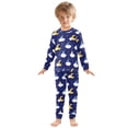 thumbnail image 3 of Moon Cloud Pattern Cotton Pajamas 2 Piece Set Sleepwear Soft and Comfortable Homewear Nightwear, 3 of 7