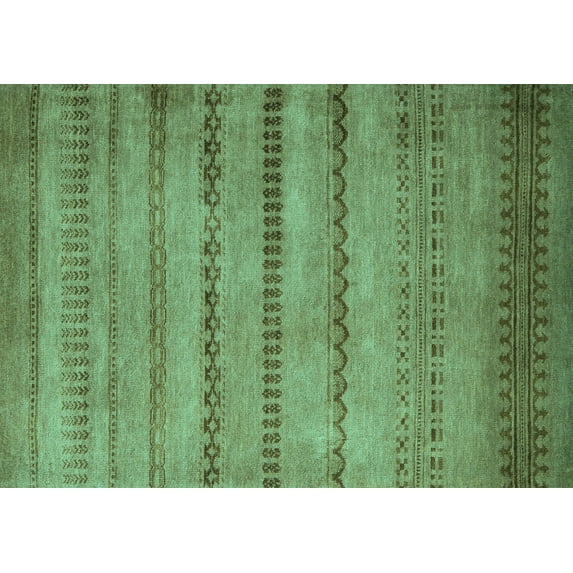Ahgly Company Indoor Rectangle Oriental Turquoise Blue Modern Area Rugs, 7' x 10'