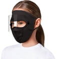 thumbnail image 2 of Helii Men Women Full Face Sun Mask with Detachable Goggles, UPF 50+ Breathable Mesh Face Shield UV Protection for Cycling Running Hiking, Anti Dust Wind Cover for Outdoor Sports Black,One Size, 2 of 4