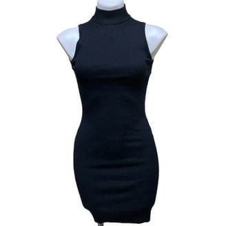 ambiance black dress Apparel Women's Juniors' Sleeveless Bodycon Mini Dress, L Lace
