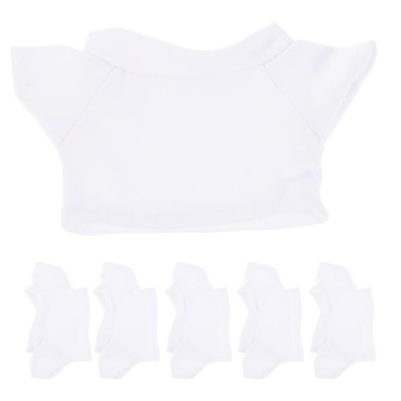 OUNONA 6pcs Adorable T Shirt Decor White Cotton Cloth Stuffed Bear Basic Clothes for Teens Daily Wear