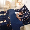 thumbnail image 5 of jejeloiu Night Sky Puffin Design 7-Piece Twin Bedding,Navy Starry Accent Bedding Comforter Set For Boys,Dark Blue,Navy Blue Reversible, 5 of 7