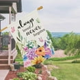 thumbnail image 3 of Always Loved Never Forgotten Memorial Garden Flag 28x40 Double Sided Burlap, Spring Summer Butterfly Flower Garden Yard Flags for Rustic Seasonal Outside Outdoor Cemetery Decoration (ONLY FLAG), 3 of 6