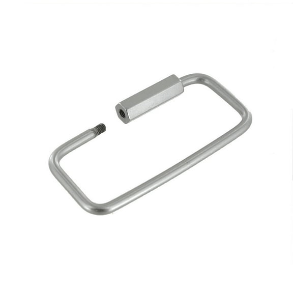 C5205 2-1/8" Nickel Matte, Rectangle Key Ring w/ Spring, Solid Brass-LL