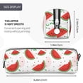 thumbnail image 3 of Cauagu Hand Drawn Watermelon Print Leather Pencil Pen Case - Stationery Bag Portable Stationery Bag Big Capacity Pencil Pouch Cosmetic Organizer Bag for Men & Women, 3 of 7