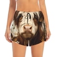 thumbnail image 2 of Balery Butterfly Cow Barrel Pantalones cortos deportivos para mujer con forro y dos bolsillos, elásticos, para entrenamiento, gimnasio, yoga-Large, 2 of 7