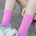 thumbnail image 3 of Women Casual Calf Socks Gradient Color Mid Length Above Ankle Women's Socks Lightweight Breathable Casual Socks Everyday Essentials Winter Warm Sock, 3 of 4