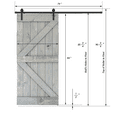 thumbnail image 5 of Essencaliy 38in x84in Solid Wood Barn Door, Made-in-USA Farmhouse Interior Sliding Barn Door With 6.58ft Barndoor Hardware Kit (DIY), 5 of 5