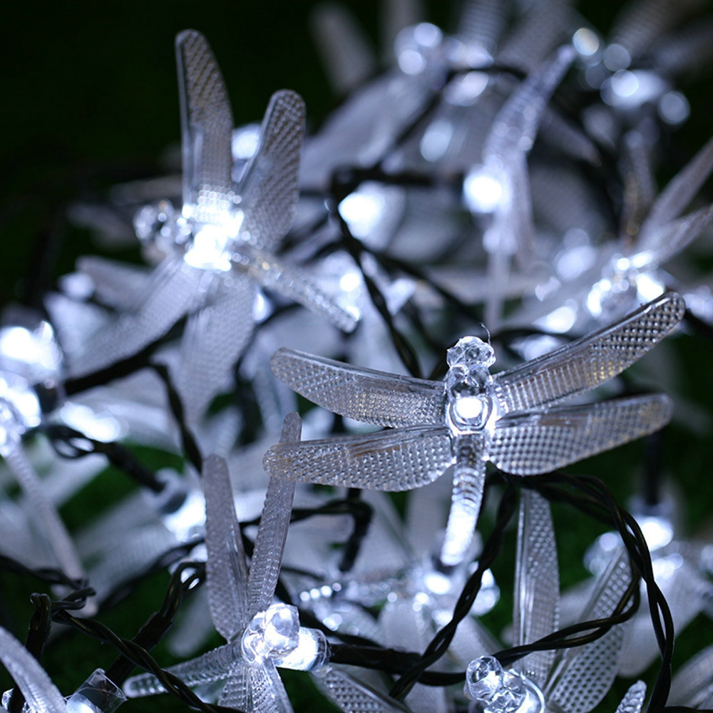 tietoc Battery Powered Dragonfly String Lights 20 LEDs Waterproof