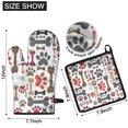 thumbnail image 6 of Paw Prints and Bones Kitchen Oven Mitt and Pot Holder Sets 2 Pcs for Baking, Cooking and Grilling, Heat Resistant Up To 392 °F, 6 of 7