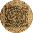 thumbnail image 1 of Ahgly Company Indoor Round Oriental Brown Industrial Area Rugs, 8' Round, 1 of 4