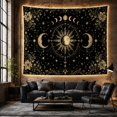 thumbnail image 6 of Celestial Sun and Crescent Moons Among Stars, Mystical Boho for Space Lovers, Astronomy Wall Art, Housewarming Gift, Tapestry Wall Hanging for Bedroom and Living Room, 6 of 7