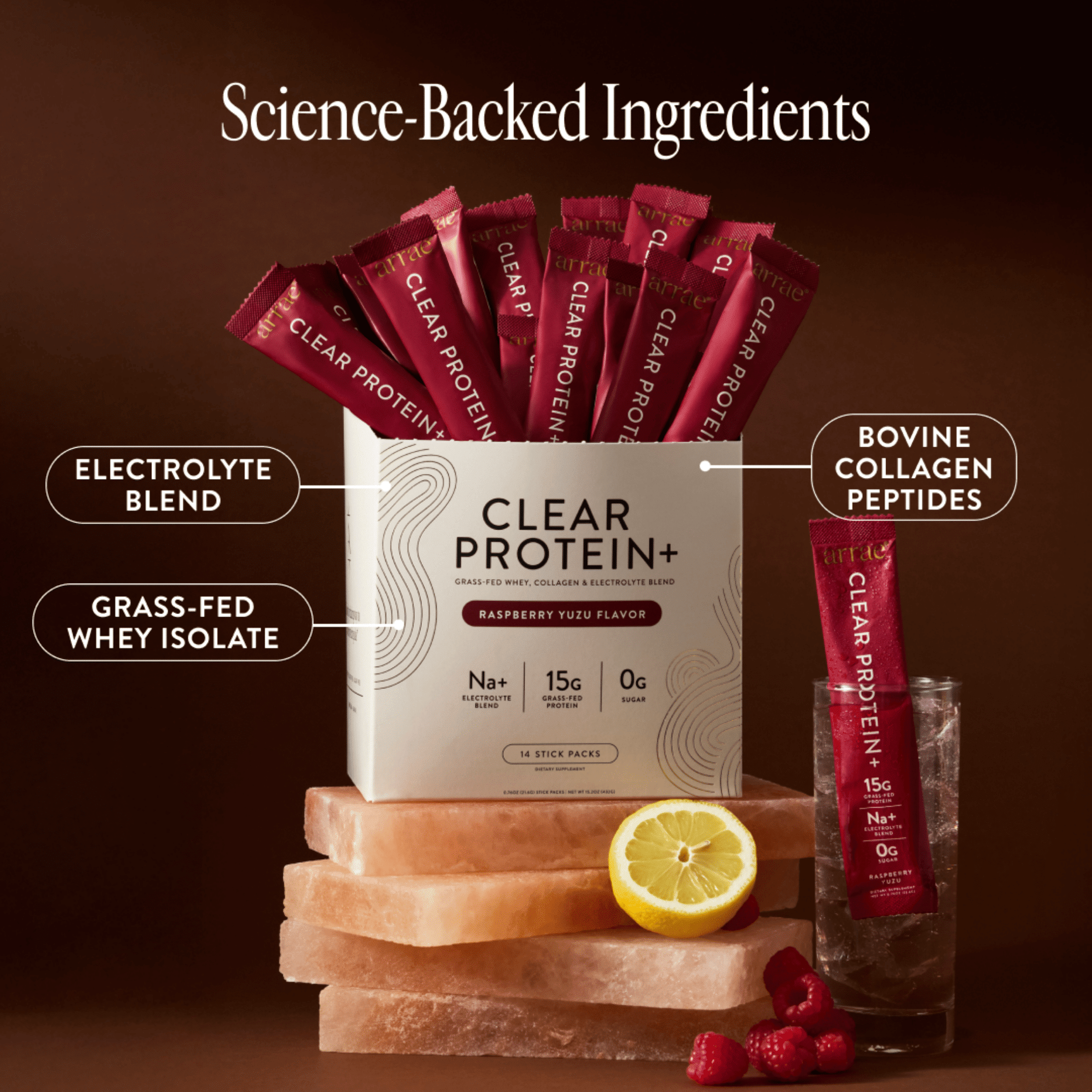 Arrae Clear Protein+ 15g Raspberry Yuzu (14ct)