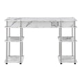 thumbnail image 5 of UrbanPro Contemporary Wood No-Tools Student Desk in White Faux Marble, 5 of 7