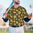 thumbnail image 5 of KLL Black Ink Green Plaid Sunflower for Men's Baseball Shirts,Short Sleeve Casual Shirts Button Down Shirt for Men Beach Summer Wedding Shirt-X-Large, 5 of 7