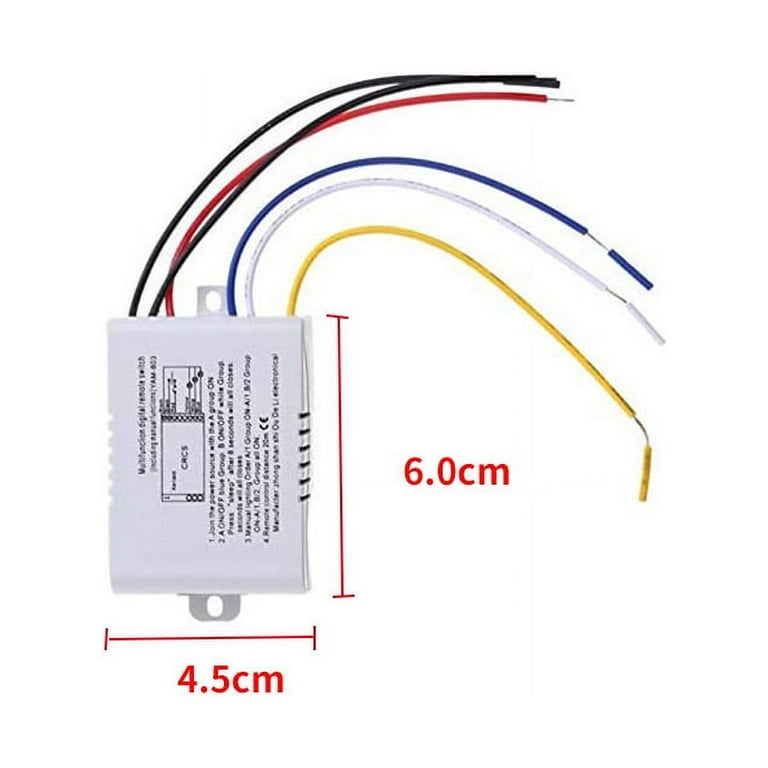 1/2/3 Ways 220V Wireless ON/OFF Lamp Remote Control Switch Receiver  Transmitter for Low-pressure Light LED Droplight Exhaust Fan