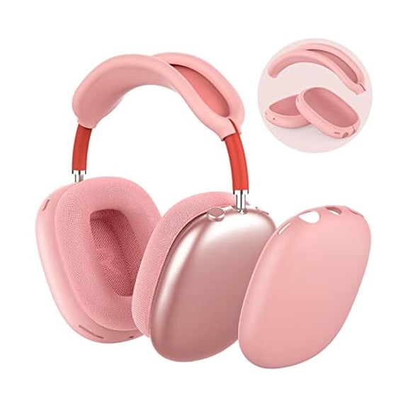 Eryueer Silicone Case Cover compatible with AirPods Max with Headband Protective Ear Cups Covers Accessories【Anti-Fingerprint, Anti-Scratch & Anti-Dust】 (Pink)