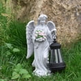 thumbnail image 2 of Naiovety Luz de ángel guardián para cementerio, luz LED solar para jardín, linterna de ángel con forma de flor, decoración, jardinería Iluminación y accesorios, 2 of 6