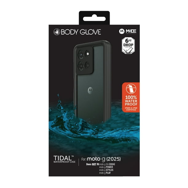 fitBAG Fusion Nero/Nero per Motorola Edge (2022) Custodia per Cellulare Pelle Nappa e Scamosciata con Imbottitura in Microfibra | Accessorio con Funzione di Pulizia | Made in Germany