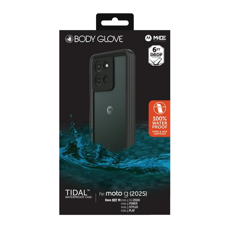 Body Glove Tidal Waterproof Phone Case for Motorola moto g (2025) - Black/Clear Body Glove Tidal Waterproof Phone Case for Motorola moto g (2025) - Black/Clear