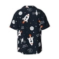 thumbnail image 6 of PAYOHTO Space Rocket Planet Mens Hawaiian Casual Short-sleeved Shirt Tropical Summer Beach Button Down Shirts, 6 of 7