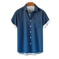 thumbnail image 3 of ZCFZJW Mens Hawaiian Beach Shirts Casual Tie Dye Gradient Print Summer Short Sleeve Button Down T-Shirts Trendy Holiday Vacation Tees Tops with Pockets Blue XL, 3 of 4