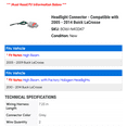 thumbnail image 2 of Headlight Connector - Compatible with 2005 - 2014 Buick LaCrosse 2006 2007 2008 2009 2010 2011 2012 2013, 2 of 2