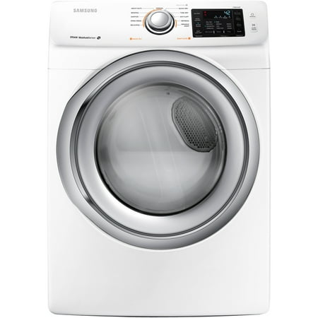 DV42H5200EW 7.5 cu. ft. Electric Dryer with 11 Drying Cycles Sensor Dry Reversible Door Dryer Drum Light Steam Drying Technology Controls Display Lint Filter Indicator and Smart Care in White