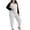 White, variant on Pajama Sets Hzzrkos Women's Plus-Size Color-Block Long-Sleeve Pants Casual Loungewear/Pajama Set Navy XL