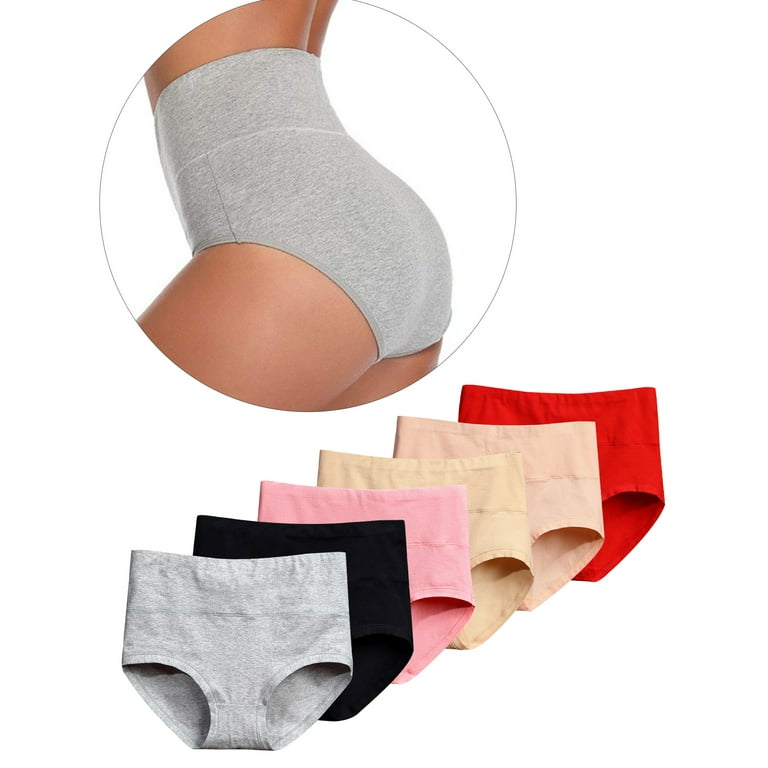 stanreset Women Underwear High Waist Cotton Girl Pregnant Ladies Elastic  Solid Color Briefs, Red, L black 3XL 