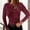 Wine, variant on Long Sleeve Shirts for Women Knitted Tops Button Front Slit Casual Ladies Blouse Dressy Tunic Tops Basic Tee Shirts Green XL