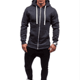 thumbnail image 4 of New Men's Slim Hoodie Warm Hooded Sweatshirt Coat Jacket Outwear Sweater Dark Gray L, 4 of 5