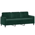 thumbnail image 3 of vidaXL Ensemble de Canapé 3 Pcs Velours Vert Foncé Intérieur, 3 of 5