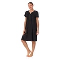thumbnail image 2 of Aria Women’s Short Sleeve Split Neck Sweater Knit Nightgown, Sizes XS-5X, 2 of 5
