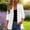 White, variant on Women's Chiffon 3/4 Sleeve V Neck Button Down Lightweight Open Front Dressy Shrugs Spring Fashion White XL
