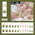 thumbnail image 2 of 24Pcs New White Daisy Fake Nails Short Simple Detachable Wearable Armor Wearing Reusable False Nails Ballerina Press on Nail Set FGS, 2 of 7
