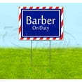 thumbnail image 1 of Barber On Duty (18" x 24") Yard Sign, Includes Metal Step Stake, 1 of 6