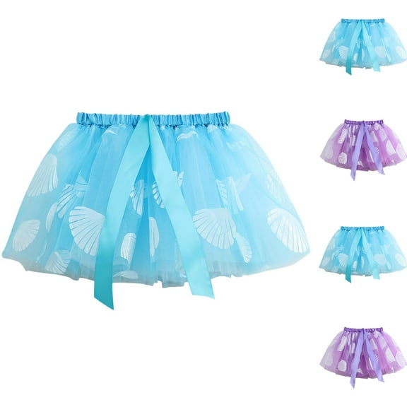 uublik Girls Skirt Light Blue with Shorts Tutu Dress Up Clothes Tulle Skirt for Birthday Princess Costume Party Size 3T-8